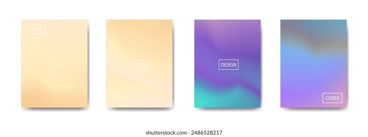 set of abstract background with beautiful gradation color, colorful background for poster flyer banner backdrop.vertical banner.cool fluid background vector illustration