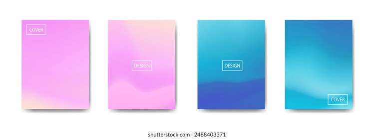 set of abstract background with beautiful gradation color, colorful background for poster flyer banner backdrop.vertical banner.cool fluid background vector illustration