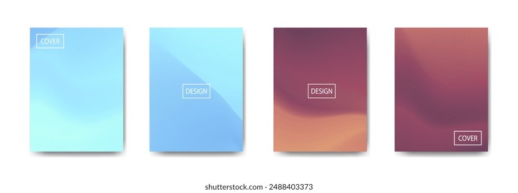 set of abstract background with beautiful gradation color, colorful background for poster flyer banner backdrop.vertical banner.cool fluid background vector illustration