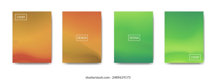 set of abstract background with beautiful gradation color, colorful background for poster flyer banner backdrop.vertical banner.cool fluid background vector illustration