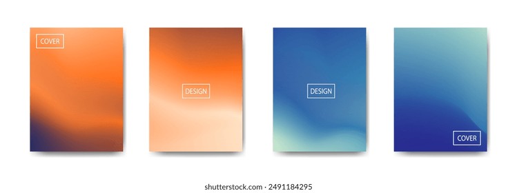 set of abstract background with beautiful gradation color, colorful background for poster flyer banner backdrop.vertical banner.cool fluid background vector illustration