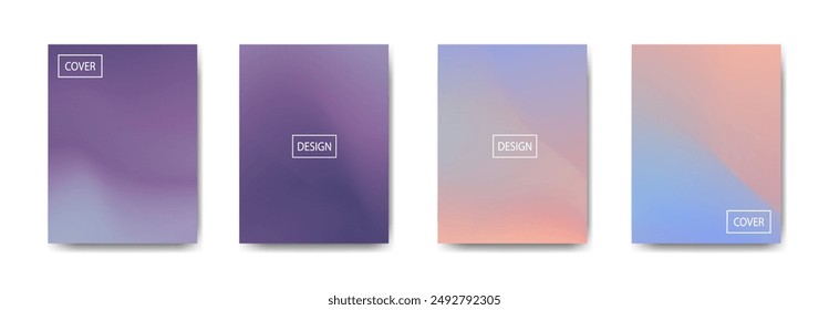 set of abstract background with beautiful gradation color, colorful background for poster flyer banner backdrop.vertical banner.cool fluid background vector illustration