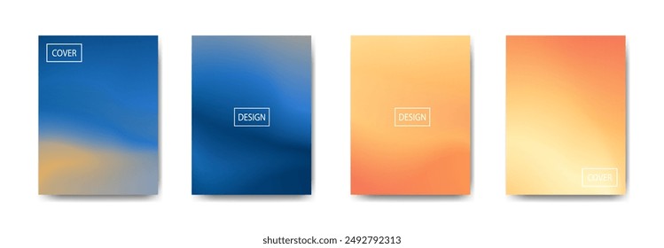set of abstract background with beautiful gradation color, colorful background for poster flyer banner backdrop.vertical banner.cool fluid background vector illustration