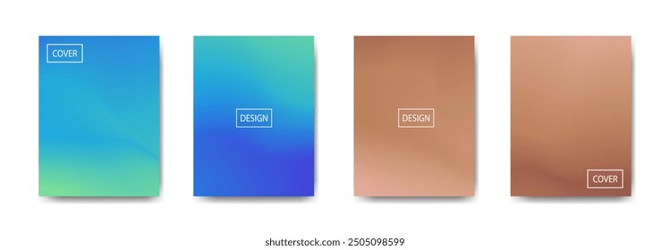 set of abstract background with beautiful gradation color, colorful background for poster flyer banner backdrop.vertical banner.cool fluid background vector illustration