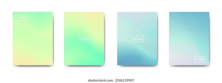 set of abstract background with beautiful gradation color, colorful background for poster flyer banner backdrop.vertical banner.cool fluid background vector illustration