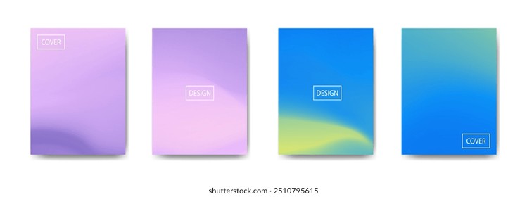 Conjunto de fondo abstracto con hermoso color de gradación, fondo colorido para póster flyer Anuncio backdrop.Vertical Anuncio.cool Ilustración vectorial de fondo fluido