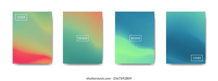 set of abstract background with beautiful gradation color, colorful background for poster flyer banner backdrop.vertical banner.cool fluid background vector illustration