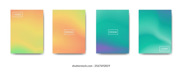 set of abstract background with beautiful gradation color, colorful background for poster flyer banner backdrop.vertical banner.cool fluid background vector illustration