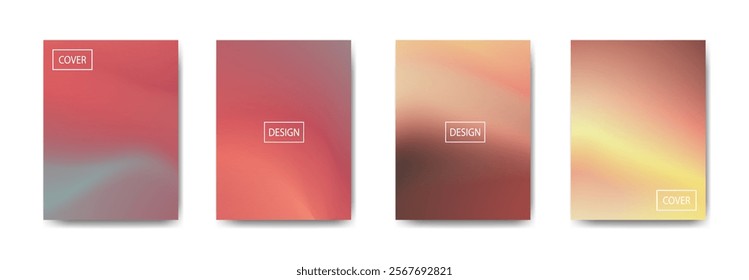 set of abstract background with beautiful gradation color, colorful background for poster flyer banner backdrop.vertical banner.cool fluid background vector illustration