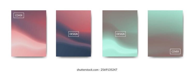set of abstract background with beautiful gradation color, colorful background for poster flyer banner backdrop.vertical banner.cool fluid background vector illustration
