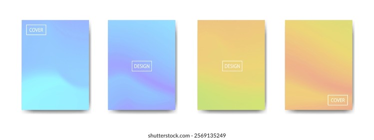 set of abstract background with beautiful gradation color, colorful background for poster flyer banner backdrop.vertical banner.cool fluid background vector illustration