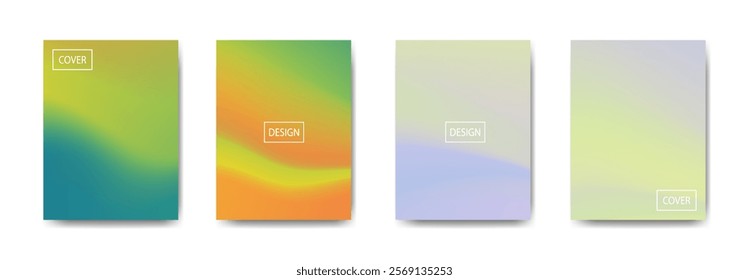 set of abstract background with beautiful gradation color, colorful background for poster flyer banner backdrop.vertical banner.cool fluid background vector illustration