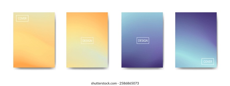 set of abstract background with beautiful gradation color, colorful background for poster flyer banner backdrop.vertical banner.cool fluid background vector illustration