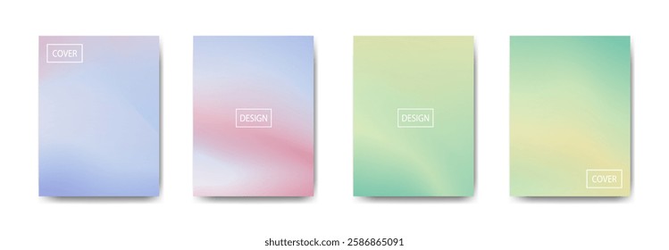 set of abstract background with beautiful gradation color, colorful background for poster flyer banner backdrop.vertical banner.cool fluid background vector illustration