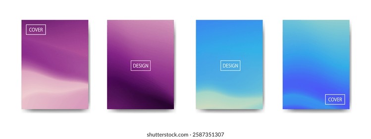 set of abstract background with beautiful gradation color, colorful background for poster flyer banner backdrop.vertical banner.cool fluid background vector illustration