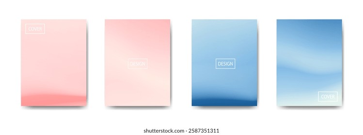 set of abstract background with beautiful gradation color, colorful background for poster flyer banner backdrop.vertical banner.cool fluid background vector illustration