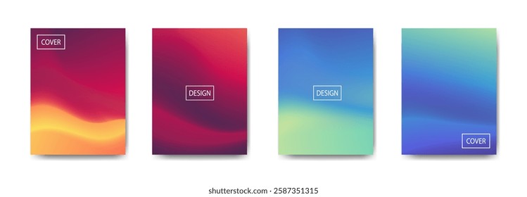 set of abstract background with beautiful gradation color, colorful background for poster flyer banner backdrop.vertical banner.cool fluid background vector illustration