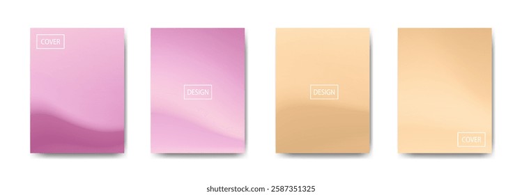 set of abstract background with beautiful gradation color, colorful background for poster flyer banner backdrop.vertical banner.cool fluid background vector illustration