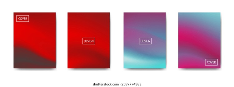set of abstract background with beautiful gradation color, colorful background for poster flyer banner backdrop.vertical banner.cool fluid background vector illustration