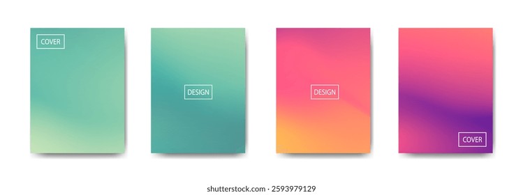 set of abstract background with beautiful gradation color, colorful background for poster flyer banner backdrop.vertical banner.cool fluid background vector illustration