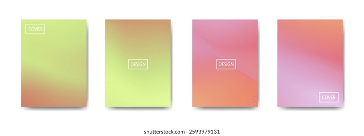 set of abstract background with beautiful gradation color, colorful background for poster flyer banner backdrop.vertical banner.cool fluid background vector illustration