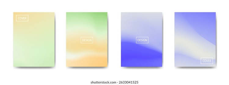 set of abstract background with beautiful gradation color, colorful background for poster flyer banner backdrop.vertical banner.cool fluid background vector illustration
