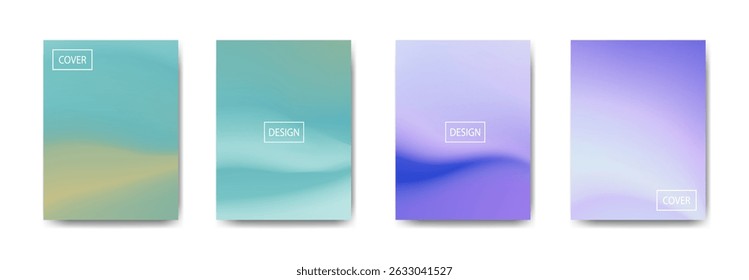 set of abstract background with beautiful gradation color, colorful background for poster flyer banner backdrop.vertical banner.cool fluid background vector illustration