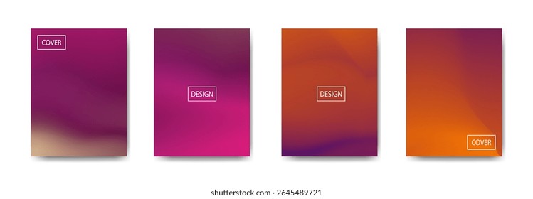 set of abstract background with beautiful gradation color, colorful background for poster flyer banner backdrop.vertical banner.cool fluid background vector illustration