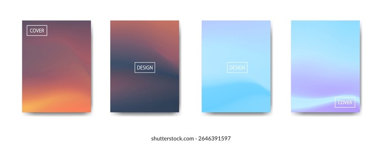 set of abstract background with beautiful gradation color, colorful background for poster flyer banner backdrop.vertical banner.cool fluid background vector illustration