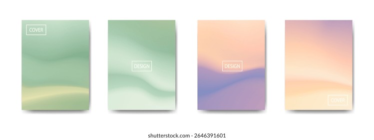set of abstract background with beautiful gradation color, colorful background for poster flyer banner backdrop.vertical banner.cool fluid background vector illustration