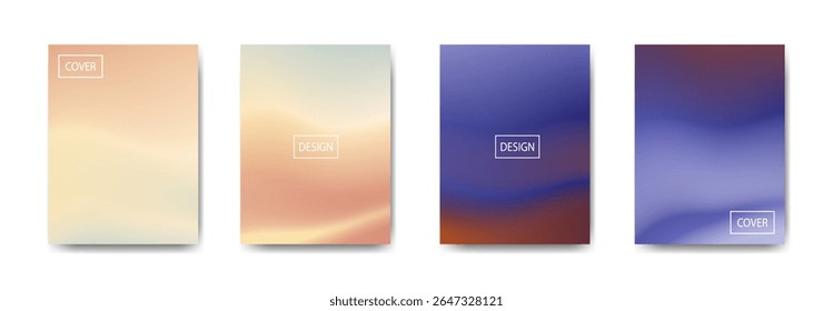 set of abstract background with beautiful gradation color, colorful background for poster flyer banner backdrop.vertical banner.cool fluid background vector illustration