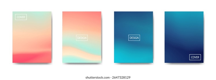 set of abstract background with beautiful gradation color, colorful background for poster flyer banner backdrop.vertical banner.cool fluid background vector illustration