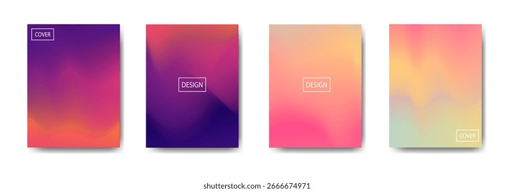 set of abstract background with beautiful gradation color, colorful background for poster flyer banner backdrop.vertical banner.vibrant gradient cover designs.