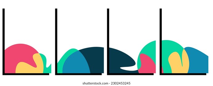 Set of abstract background with beautiful sea wavy blue color. Vector illustration