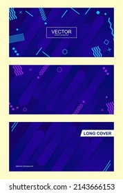 Set Abstract background with bight line for banners. Dark blue Vector background with round line. horizontal abstract design template backdrop.