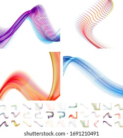 Set of abstract background blend wave line designs for Wallpaper, Banner, Background, Card, Book Illustration, landing page