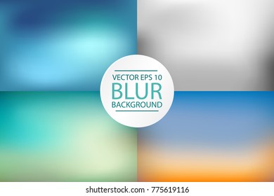 Set abstract Background - Blurred Image creative concept. For Web and Mobile Applications, banner template design. Vector illustration eps 10.