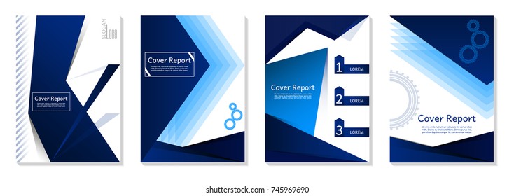 Set of Abstract background for brochure, cover. Template for the poster. Vector. Blue and white. 