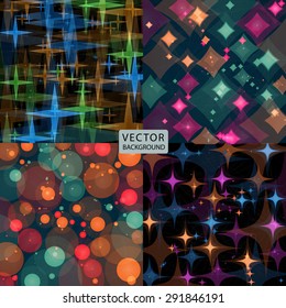 set abstract background of colored figures on the dark space. vector illustration eps10