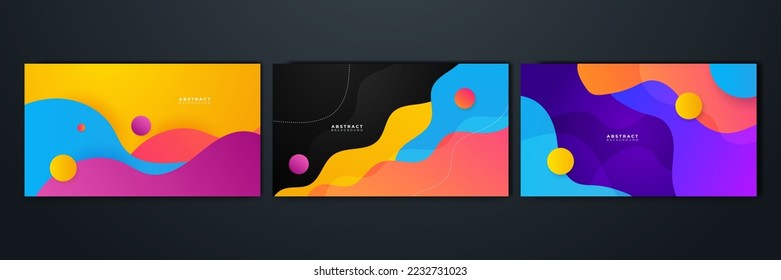 Conjunto de fondo abstracto con formas geométricas coloridas