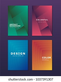 Set of abstract background with colorful gradient and overlapping geometric shapes