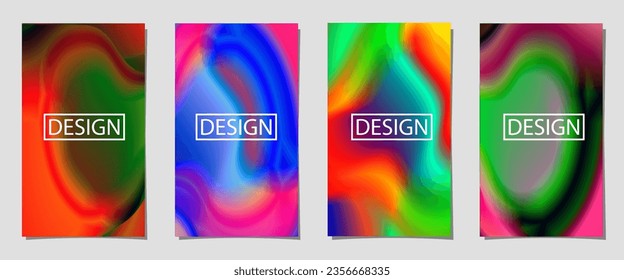 set of abstract background with colorful wave gradation color, colorful shape background for poster flyer banner backdrop.vertical banner. cool fluid background. vector illustration 10