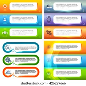 Set abstract background corporate concepts with template infographics. Vector illustration EPS 10 for business workflow layout, web banner template, page magazine, brochure design elements