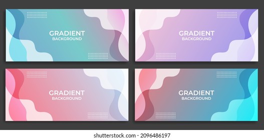 A set abstract background design. Fluid flow gradient with geometric lines and light effect. Motion minimal concept. Vector illustration.