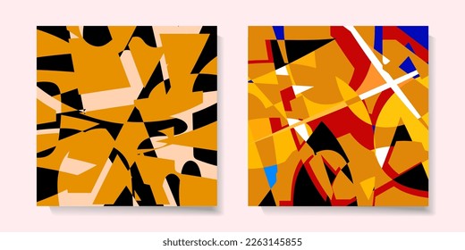 Conjunto de fondo abstracto con doodles da forma a la ilustración vectorial geométrica dibujada a mano.