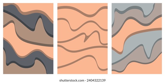 Set abstract background with effect paper cutout