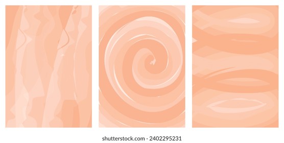 Set abstract background with effect watercolor in peach fuzz color