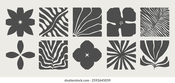 Set abstract background with a floral theme. Floral wall decoration