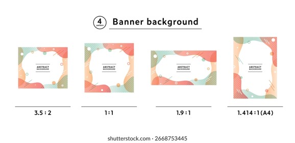 A set of abstract background frames with geometric patterns in a Memphis style.
These are pop design illustration materials.