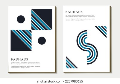 set of abstract background, geometric shape pattern. modern design, circle, line in the style of minimalism. for print. banner, web, business ideas. vector art illustration. style bauhaus